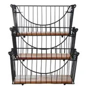 Davis & Waddell Kitchen Storage Stackable Utility Fruit Vegetables Wire Baskets Set of 3