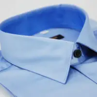 在飛比找momo購物網優惠-【金安德森】藍色窄版長袖襯衫