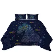 Magical Skies and Unicorn Drawing Coverlet