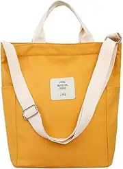 [Belsmi] Shoulder Bag Canvas Totes Bag Cotton Shopping Crossbody Travel Weekend Handbag Work Bag