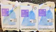 Simple Human 20L Custom Fit Drawstring Trash Bags D, (60 bags total) , 3 bags