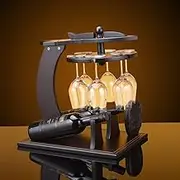 Wine Rack Home Red Holder Wine Glass Rack Bar S,Missile Shape Solid Wood Creative Wine Cabinet Decoration Living Room Restaurant Home Practical Elegant Interesting KeYJ