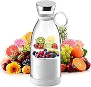 Appreciarel Blender, High Power Rechargeable Portable Blender, 350ML, USB/Magnetic Charging, 1400mAH Battery With Stainless Steel Blades for Shakes and Smoothies (White)