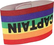 ifundom Football Captain Armband for Soccer Teams Wear Resistant Elastic Design Rainbow Color for Matches and Training Reusable Sports Armband for Team Unity