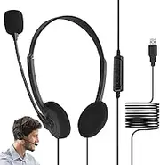 USB Game Headset with Microphone,Computer Game Headset | Stable and Wired USB Game Headset with Adjustable Volume Control for Pc, Home, Game