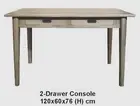 FITAN SOLID OAK CONSOLE TABLE / HALL TABLE 2-DRAWERS 120 x 60 x 76(H) CMS.