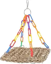 ROMISBABA Parrot Climbing Net Bird Seagrass Swing Hammock Parrot Hammock Bird Nest Birdcage Rat Cockatiel Finch Nests for Cages Birdcage Ladder Aquatic Plants Colorful