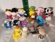 Set 16 Tiny 2" Finger Puppets: 6 People & 10 Farm & Wild Animals Unbranded