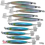 10pcs Fish WOW!® 150g Colt sniper 5.25oz Vertical jig MUSTAD Hook blue Silver 2C
