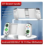 Hot Sale D8 Telescopic Gaming Controller Streaming Gamepad for Tablet Android iOS PS3 PS4 Switch PC Joystick with Hall Trigger D7-White