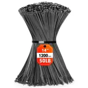 Zip Ties, 1200pcs Black Cable Zip Ties 14 Inch, Heavy Duty Plastic Wire Ties ...