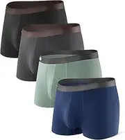 [DAVID ARCHY] Pack of 3/4 Boxer Shorts, Soft, Skin-Friendly and Breathable, Underwear with Bag, Made of Bamboo Fibre, Men's Retro Shorts, Ultra Soft and Breathable