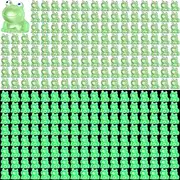 Chitidr 100 Pcs Luminous Resin Mini Frogs Cute Frog Glow in The Dark Miniature Figurines Frogs DIY Ornament Accessories for Garden Dollhouse Decoration Crafts, Green