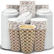 Ginkgo 100 Pack Disposable To Go Coffee Cups with Lids 16 oz, 16 16oz-100