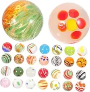 FOYTOKI Glass Marbles Set for Boys and Girls Playthings 30pcs Colorful Marbles for Fish Tank Decor Unique Patterns Random Color