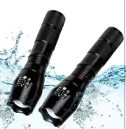 2 Tactical Flashlights Torch Military Grade 5 Mode LED Waterproof Battery Power