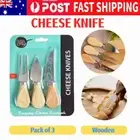Pack of 3 Butter Knives Wooden Handle Kitchen Cutlery Cheese Knife Fork Cutt Set