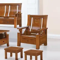 在飛比找momo購物網優惠-【MUNA 家居】5169型柚木色實木組椅/單人座(沙發 實
