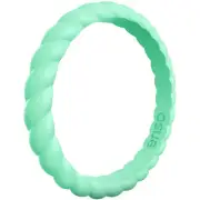 Enso Rings Braided Stackables Series Silicone Ring - Mint Green