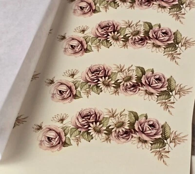 Vintage Decals Transfers Waterslides Ceramics Craft FLORAL Roses Lot #30
