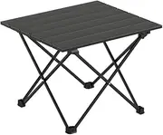 Weisshorn Camping Table, 40 x 34.5 x 29cm Folding Portable Picnic Camp Tables Outdoor Dining Roll Up Desk Garden Travel Hiking Beach BBQ Coffee Desks, Aluminum Black