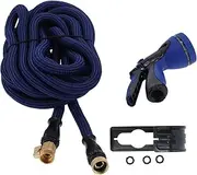 Garden Retractable Hose with 10 Function Nozzle, Water Hose Kit, 3/4" Solid Brass Fittings for Garden Irrigation, Car Washing, Household Cleaning (25FT Telescopic Water Pipe) (Color : 75FT Telescopic