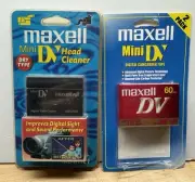 Mini DV Head Cleaner Digital Video Cassette MDV HC1 Dry Type Maxell SEALED +Tape