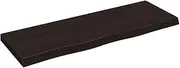 vidaXL Wall Shelf in Dark Grey Solid Oak Wood - Rustic Style, Versatile Applications and Handmade Design with Maximum 20kg Load Capacity