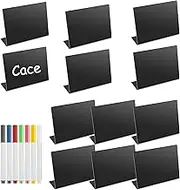 12 Pcs Mini Chalkboard Signs, 4"x3" Small Food Labels for Party Buffet, Reusable L Shape Small Buffet Table Sign with Marker, Table Name Tags, Small Food Label Table Sign Chalkboard for Wedding