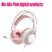 ABKO N800 Pink Headset Virtual 7.1 Channel Vibration Mic GAMING Headset PINK