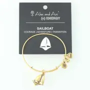 New ALEX AND ANI Sailboat Charm Bracelet Adjustable Bangle Tags & Card Nautical