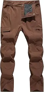 [GARTENBOKER] Men's Fleece Lined Outdoor Hiking Pants Waterproof Softshell Insulated Snow Ski Winter Camping Fishing Pants