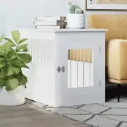 Dog Crate Furniture Engineered Wood- White