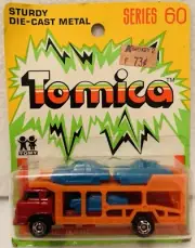 Tomica Series 60, Toyota Car Transporter, Sealed In Yellow Card Blister Pack