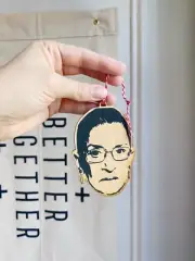 NEW RBG Ruth Bader Ginsburg handmade woodcut Christmas ornament hanging design