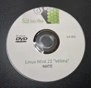Linux Mint 22 "Wilma" MATE Edition Live CD Bootable DISC Linux OS x86 64bit