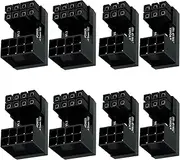 Tunghey 8Pack GPU VGA PCIe 8 Pin 6 Pin U Turn 180 Degree Angle Connector Power Adapter Board for Desktop Graphics Card