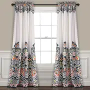 2pk 52"x95" Light Filtering Clara Curtain Panels Navy Blue - Lush Decor