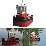 Little Otter Tugboat Ship Model Kit 1:18 Scale Size L x W x H 232 x 111 x 200 mm, Lasercut Wood Components, Resin Mouldings, 332 g, Seaworthy, RC Wooden Kit, DIY Tug