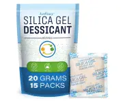 Silica Gel Packets, 20 Gram, Pack of 15, Desiccant Dehumidifiers, Safe Moisture Absorber Bag for Storage Drying, Non-Toxic, Odorless