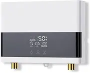 6000W Tankless Electric Water Heater - Instant Hot Water System with LCD Display for Kitchen & Bathroom - Under Sink Installation