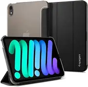 SPIGEN Liquid Air Folio for iPad Mini 7/Mini 6 Generation Case (2024/2021) 8.3 inch with Auto Wake Sleep Functions, Vegan Faux Leather Stand Slim Protective Precise Cutouts Cover - Black