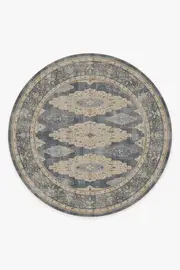 245' Round | Machine Washable Runner Rug | Kid & Pet Friendly | Indoor Rug | Maxine Dusk Blue Flatwoven Rug | Ruggable