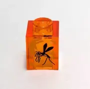 Lego - Animals - Trans Orange, Brick 1 x 1 with Mosquito in Amber Print