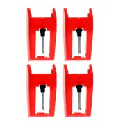 4Pcs Record Player Needles Red Stylus for Phonograph Turntable Replacement