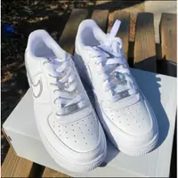 在飛比找蝦皮購物優惠-NIKE AIR FORCE 1 GS AF1 全白 休閒鞋