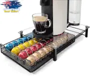 Coffee Pod Holder, Drawer, 40 VertuoLine Capsules, Tempered Glass