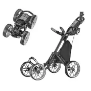 CaddyTek 4 Wheel Golf Push Cart - Caddycruiser One Version 8 1-Click Folding ...