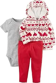 [Carter's] Baby Girls' 3-24 Months 3 Piece Heart Print Little Jacket Set