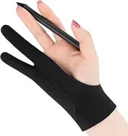 Double layer anti misoperation thick spandex two finger gloves, flat drawing, sketching, pure handmade gloves